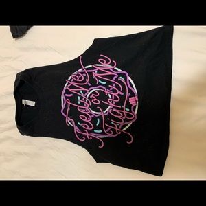 Feed Me Fight Me crop muscle tank, size S